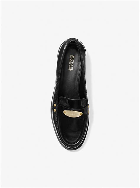 michael kors finley loafers|Finley Crinkled Leather Loafer .